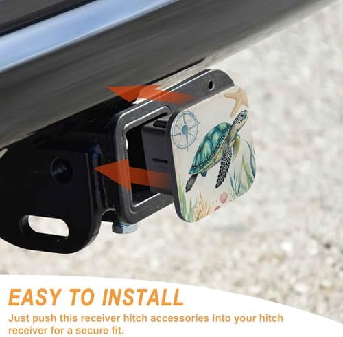 Sea Turtle Nautical Tow Hitch Covers Heavy Duty Rubber Trailer Hitch Cover 2" - Image 4