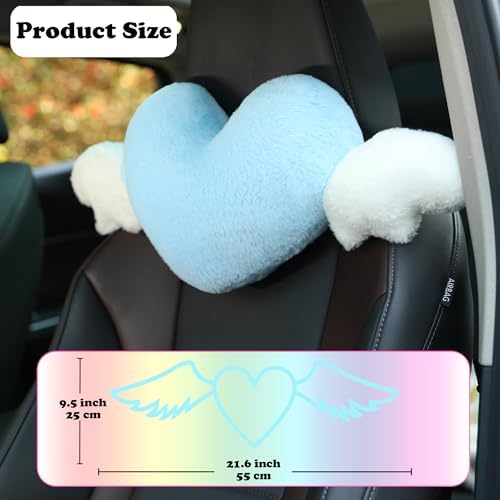 2 Pack Heart Shaped Cute Car Headrest Pillow - Image 2