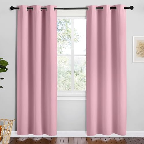 NICETOWN Crystal Pink Room Darkening Curtains, 42 x 78-inch by NICETOWN