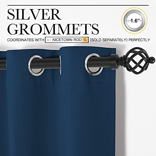 NICETOWN Moroccan Blue Blackout Curtains - Image 2