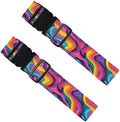 2PC, Colorful Abstract Luggage Strap 1.97 x 70.87 inch Multicolor Wave Pattern by Cmialusie