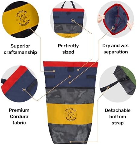 Living in a Bubble Wet Dry Laundry Bag – Portable Waterproof Laundry Hamper - Image 4