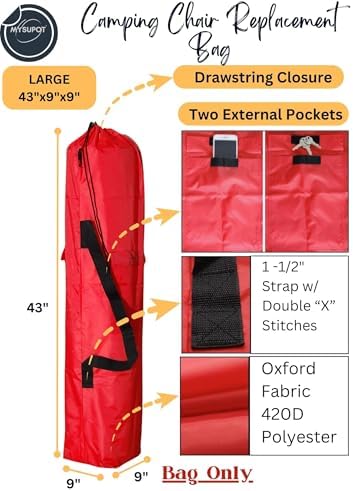 43"x9"x9" Replacement Bag for Folding Camping Chair, Camp Chairs, Yoga Mat - Image 3