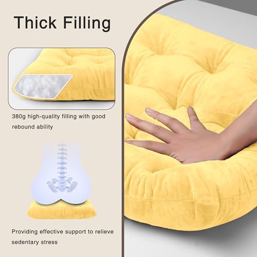 OVOV 4 Pack Chair Cushions for Dining Chairs 15.5"x15.5" Pastel Yellow - Image 6