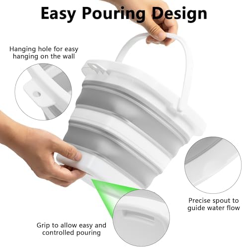 Collapsible Bucket, 1.32 Gallon 5L Small Mop Bucket - Image 4