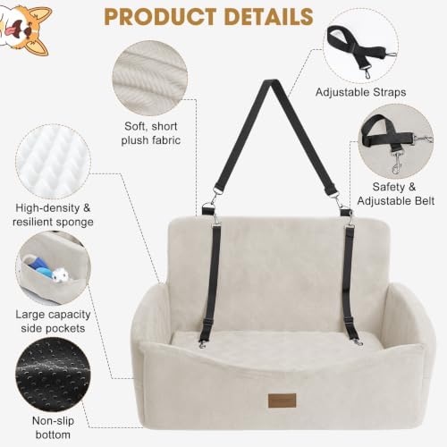 JOEJOY Dog Car Seat for Large Medium Sized Dogs Under 55 lbs, Dog Booster Seat - Image 4