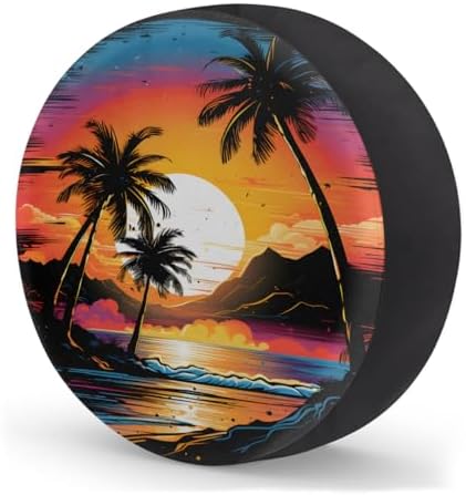 Rv Spare Tire Cover Wheel Sunset Palm Beach Tire Covers Wheel Protectors - Image 2