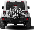 Penguins Black White Spare Tire Cover by Foruidea