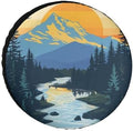 Mountain Adventure Camper Spare Tire Cover Mountain Forest Wheel Protectors by HighonHi