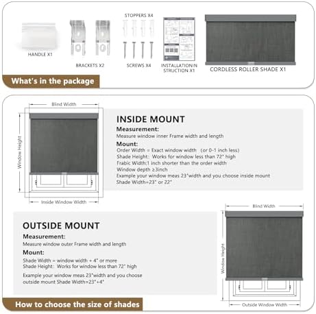 AOSKY Custom Cordless Blackout Roller Shades - Image 6