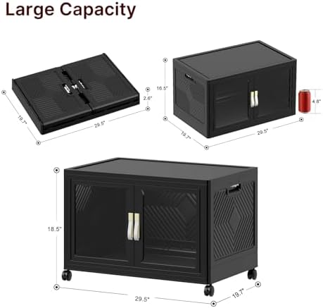 Stackable Storage Bins with Doors & Lids & Wheels - Image 2