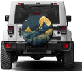 Mountain Landscape Moon Spare Tire Cover by Foruidea