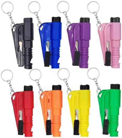8 Pcs Car Window Breaker Tool Keychain, 3 in 1 Glass Breaker Seatbelt Cutter by ALLPRODUCTS