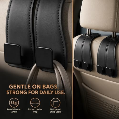 vidonio 2 Pack Leather Headrest Hooks - Image 3
