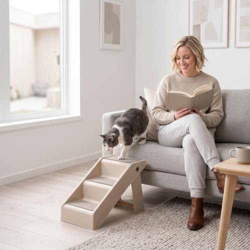 Foldable Dog Stairs 3-Step Pet Ramp Steps - Image 2