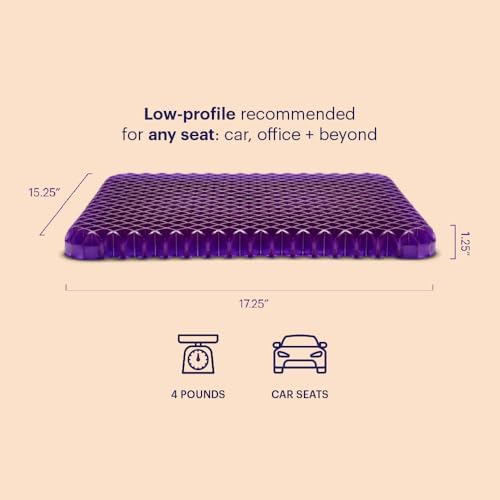 Purple Simply Seat Cushion, Lightweight 1.25" Low-Profile Gel Seat Cushion - Image 2