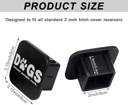 Dogs Because People Suck Tow Hitch Covers Heavy Duty Rubber Trailer Hitch Cover - Image 2