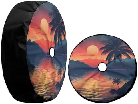 Sunset Mountain Lake Palm Spare Tire Cover - Image 3