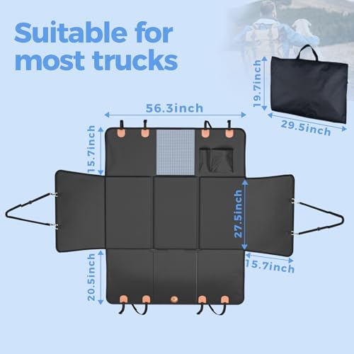 MYJAQI Back Seat Extender for Dogs, Hard Bottom Dog Truck Car Seat Cover - Image 5