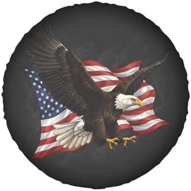 American Flag Eagle Spare Tire Cover SUV Trailer Truck RV 15 Inch - Image 2
