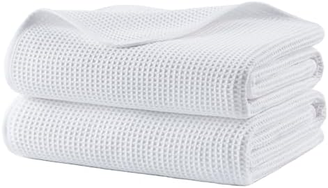 POLYTE 380 GSM Poly Blend Microfiber Quick Dry Waffle Bath Towel, 30x60 in by Polyte