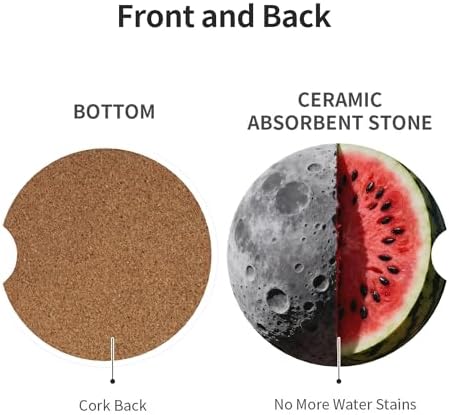 Watermelon Moon Car Cup Holder Coasters 2 Pack 2.63" - Image 3