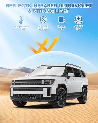 Canvcle Sunshades for Hyundai Santa Fe 2024 2025 2026 Accessories Windshield - Image 2