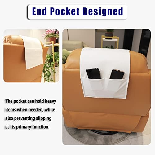 Velvet Recliner Headrest Pillow, Non-Slip Neck Support, Nature White - Image 6
