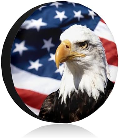 American Flag Star Spare Tire Cover USA Eagle Wheel Covers 17 Inch by Unknown