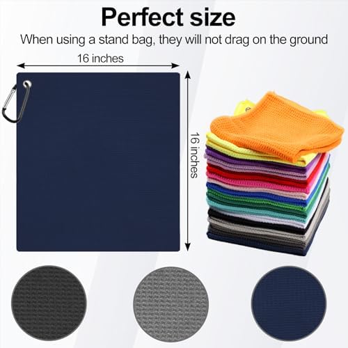 3 Pack 16" X 16" Golf Towels for Golf Bags, 3 Stain-Resistant Colors - Image 5