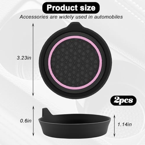 HZEL Car Cup Holder Coasters, Recessed Automotive Drink Mat Decoration - Image 2