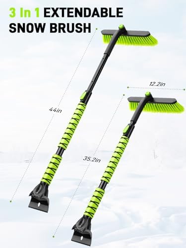 44" Snow Brush and Ice Scraper for Car Windshield, Extendable Snow Brush 360° - Image 2