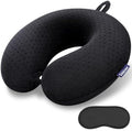 Black Travel Neck Pillow U Shape Memory Foam Airplane Pillow Soft by Gosider