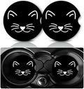 2 PCS Cat Car Coasters, 2.75" Neoprene Rubber Cars Cup Holder Coasters by Databa