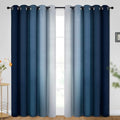 SimpleHome Ombre Blue to Grey White Curtains by SimpleHome