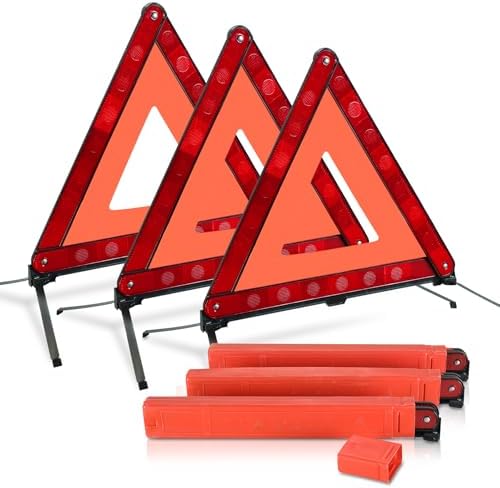 NATGAI 3 Pack Emergency Warning Triangles Kit by NATGAI