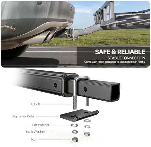 Forluck 60" x 24" x 14" Folding Hitch Mount Cargo Carrier, 500 lbs Capacity - Image 6
