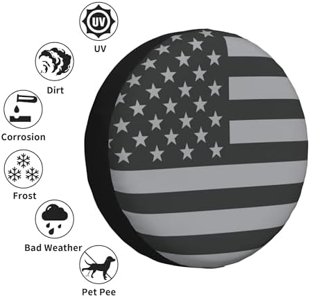 Spare Tire Cover American USA Flag Weatherproof Universal Wheel Protectors - Image 5