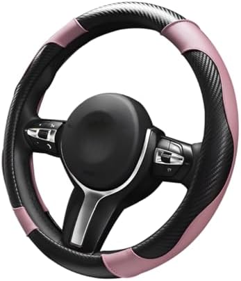 Car Steering Wheel Cover, 15 inch Carbon Fiber Microfiber Leather Elastic by Unknown
