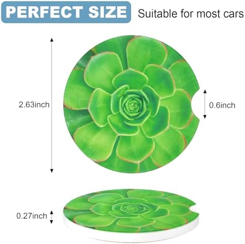 2 Pack Car Cup Holder Coaster, 2.63 inch Anti Slip Insert Absorbent Ceramic Car - Image 2