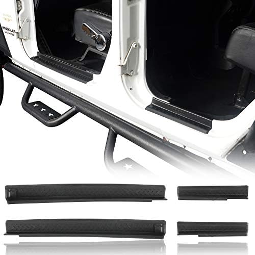 Hooke Road Wrangler JK Door Sill Entry Guard Black Thresholds Kit Compatible by HookeRoad