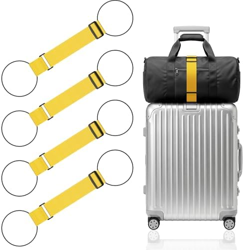 Mayski 4 Pack Adjustable Elastic Luggage Connector Straps by SLIMELEGANCEPERSONIFIED