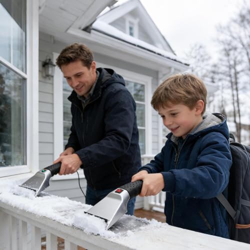 Heated Ice Scrapers for Car Windshield Ergonomic Anti-Slip Grip Squeegee - Image 4