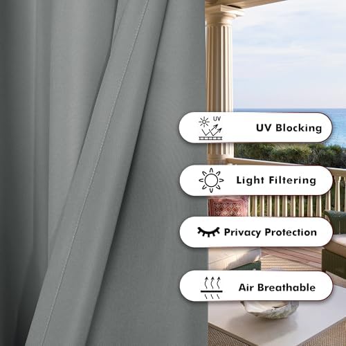 BONZER Outdoor Curtains for Patio Water Resistant - Image 4