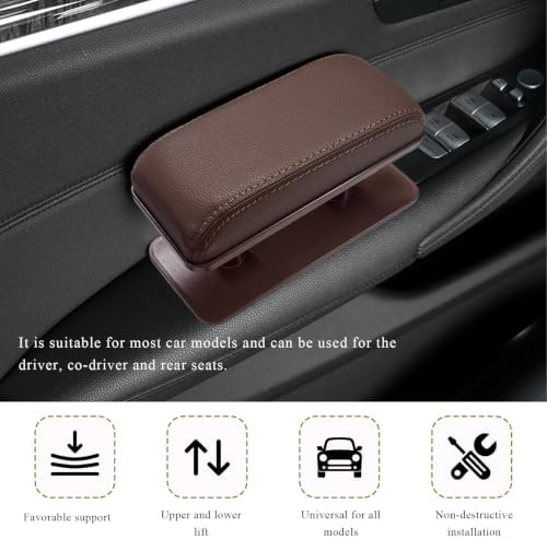 Car Armrest Pad, Adjustable Height Left Elbow Support Anti-Fatigue Car Door Arm - Image 6