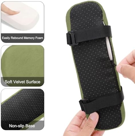MOSISO Chair Armrest Pads, Home/Office Chair Arm Rest Covers, Olive Green - Image 2