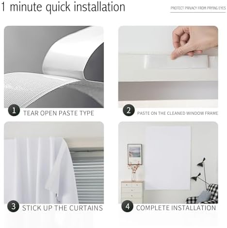 self Adhesive Curtains Portable Blackout Curtain Simple and Easy to Install - Image 3