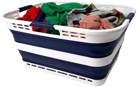 SAMMART 42L Collapsible Plastic Storage Basket by SAMMART