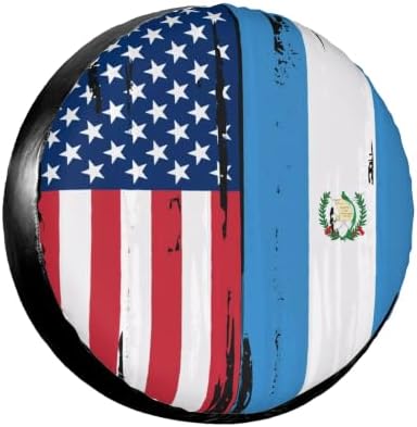 USA Guatemala Flag Spare Tire Cover, Universal Waterproof & Dustproof Wheel by YSYZSDS