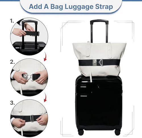2 Pcs Luggage Straps for Suitcases, Adjustable Add Trolley Sleeve to Backpack - Image 6